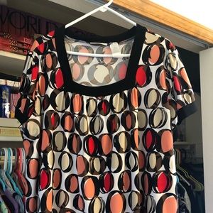 Worthington Blouse size 3x bonhemian, polka